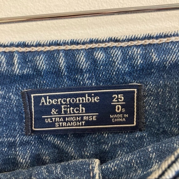ABERCROMBIE & FITCH Sz 25 Vintage Belted Patch Pockets Y2K Jeans - Picture 4 of 7